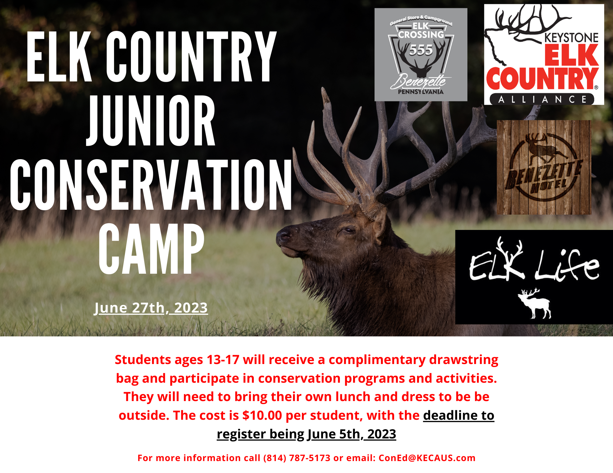 2023 Junior Conservation Camp Flyer