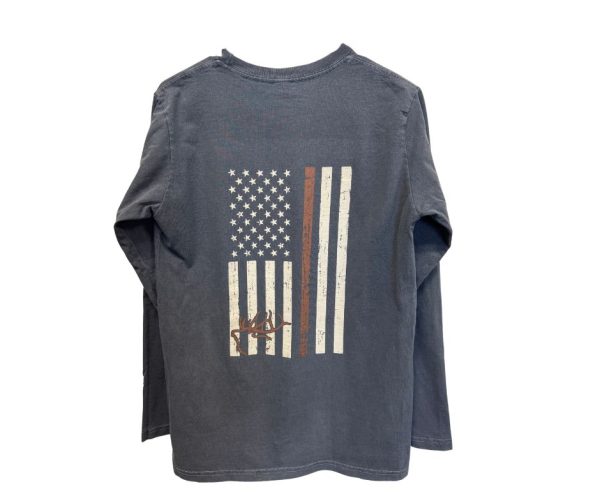 American Flag Long Sleeve - Charcoal